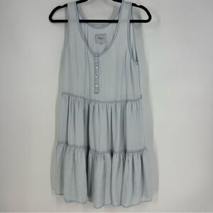 RAILS Noelle Light Wash Tencel Ruffle Tiered Sleeveless Tank Dress Sz S